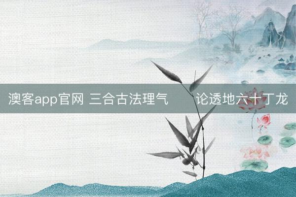 澳客app官网 三合古法理气      论透地六十丁龙
